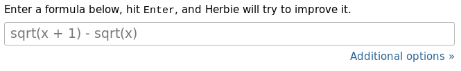 The program input field in the Herbie web UI.