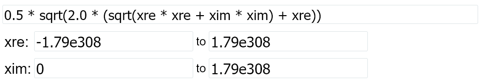 Restricting the input range to xim >= 0.