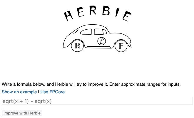 A screenshot of the Herbie web shell main page.